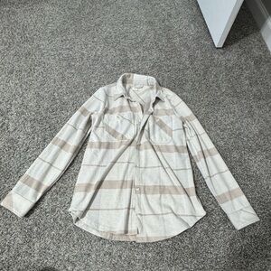 Thread & Supply Women's Tan and Cream Plaid Shirt